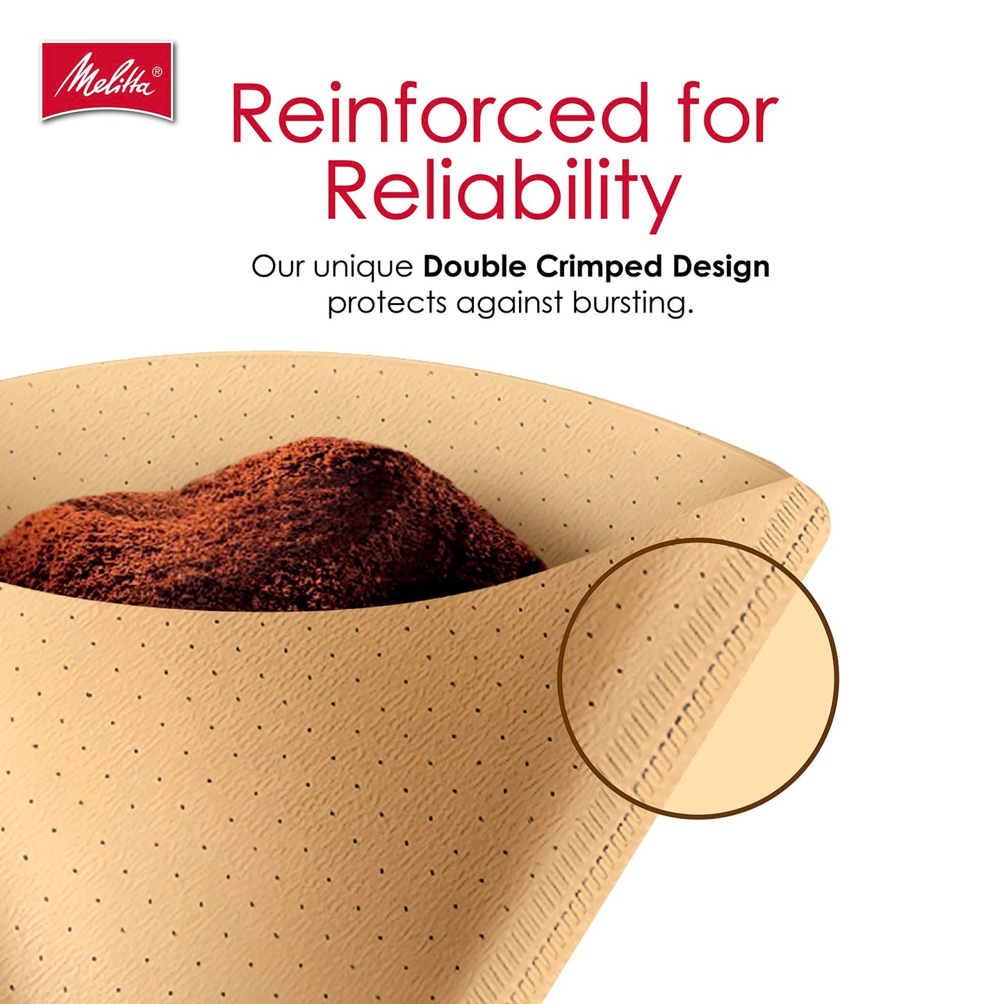 Melitta #4 Cone Coffee Filters, Unbleached Natural Brown, 100 Count (Pack of 3), 300 Total Filters