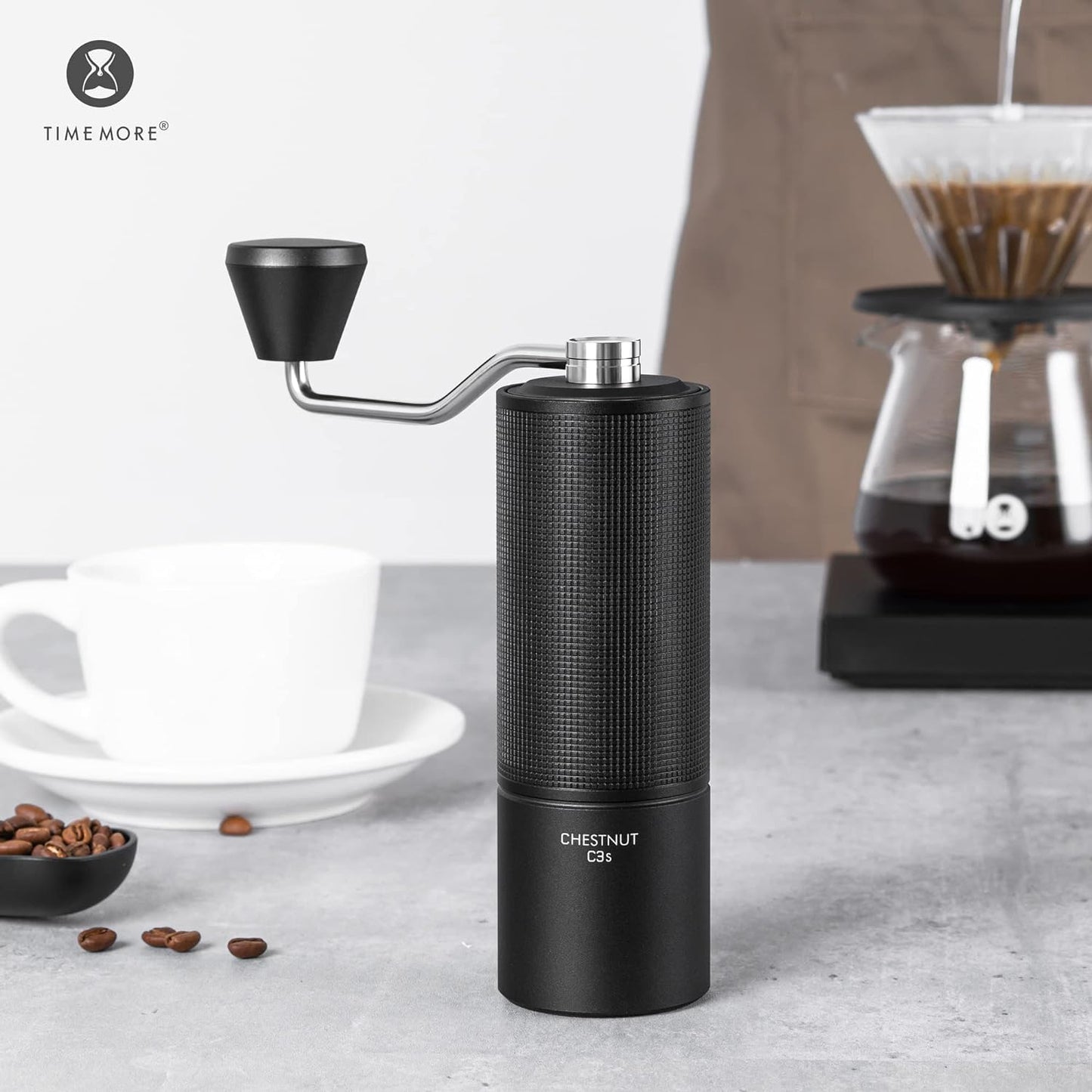 TIMEMORE Chestnut C2S Manual Coffee Grinder,CNC Stainless Steel Conical Burr, Internal Adjustable Setting, Double Bearing Positioning, Hand Grinder Gift for Espresso to French Press