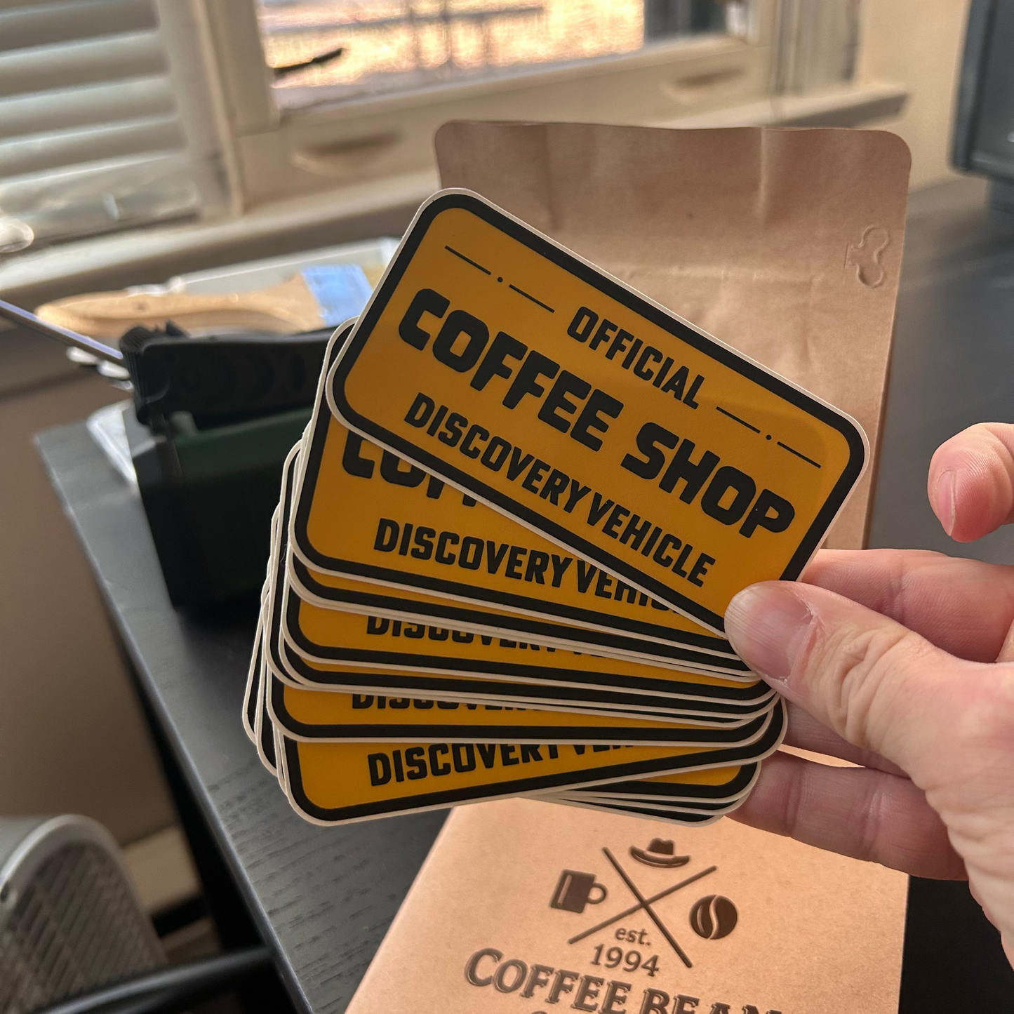 Coffee Shop Discovery Vehicle Sticker